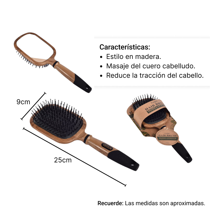 cepillo de cabello en madera
