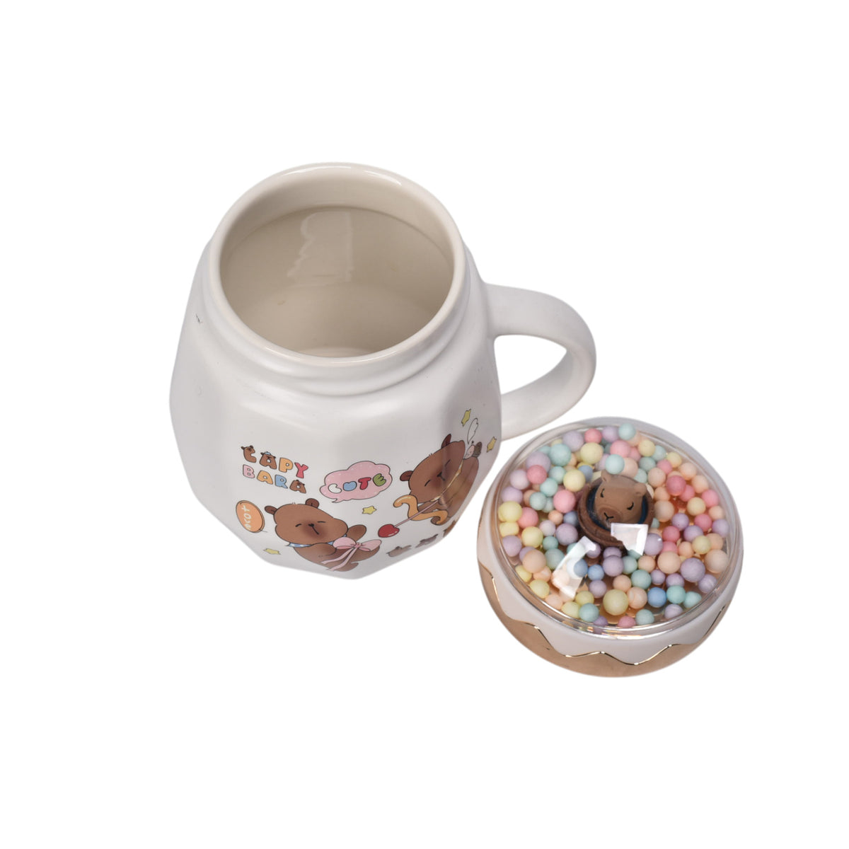 mug pocillo ceramica diseño capybara 420ml dim:8x8x11