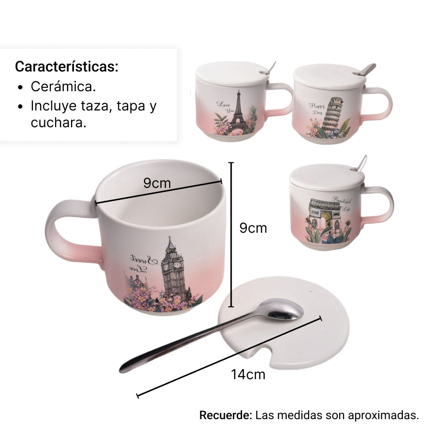 pocillo con cuchara mug pocillo ceramica de cafe vaso mug
