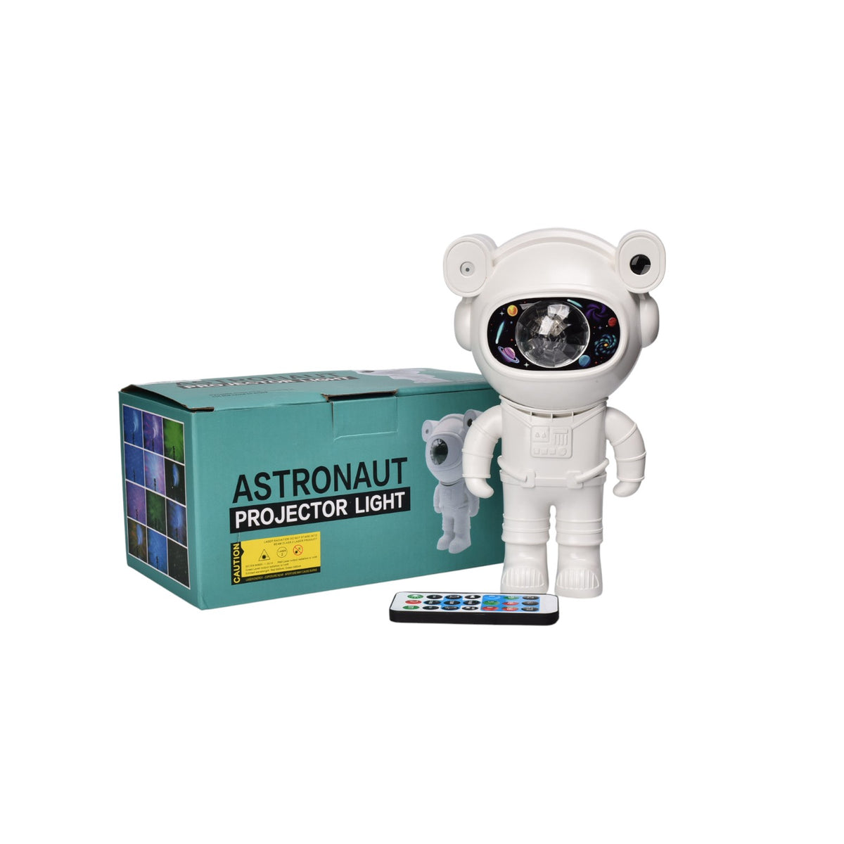 proyector con cable usb recargable forma astronauta plastico