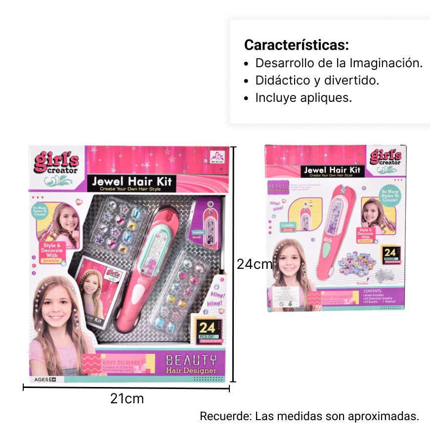 kit de cabello infantil niñas con accesorios juguete