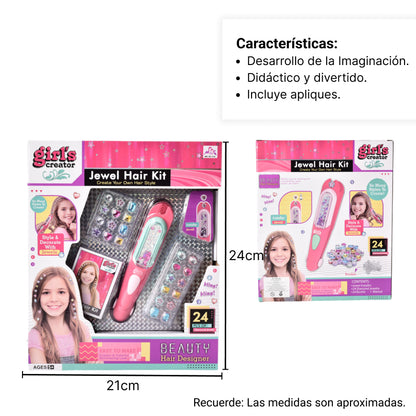 KIT DE CABELLO INFANTIL NIÑAS CON ACCESORIOS JUGUETE