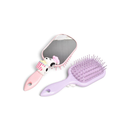 CEPILLO PLASTICO CON ESPEJO PARA CABELLO PRJ DIM: 17X6CM