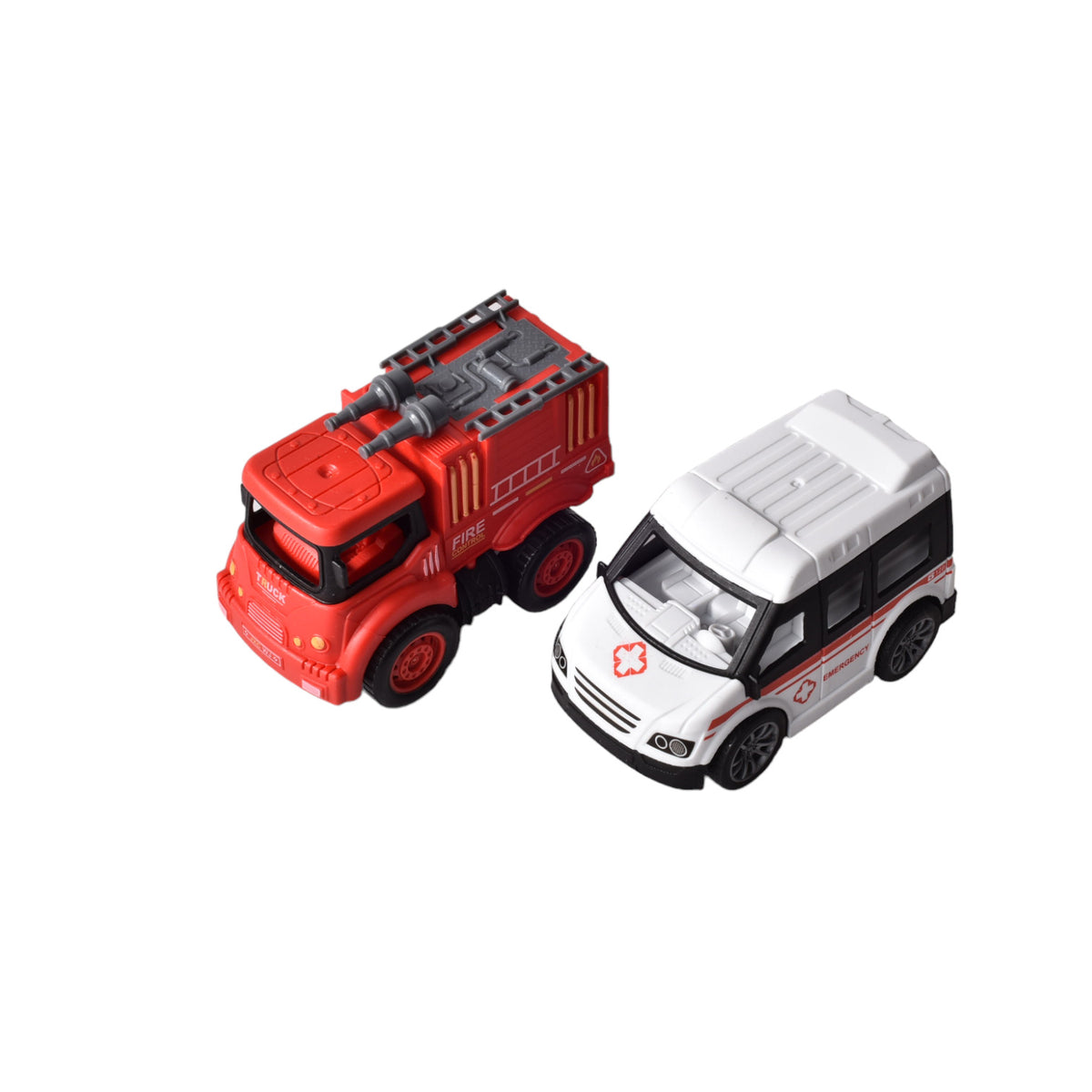 juguete set por 2 unidades carros de bomberos plasticos