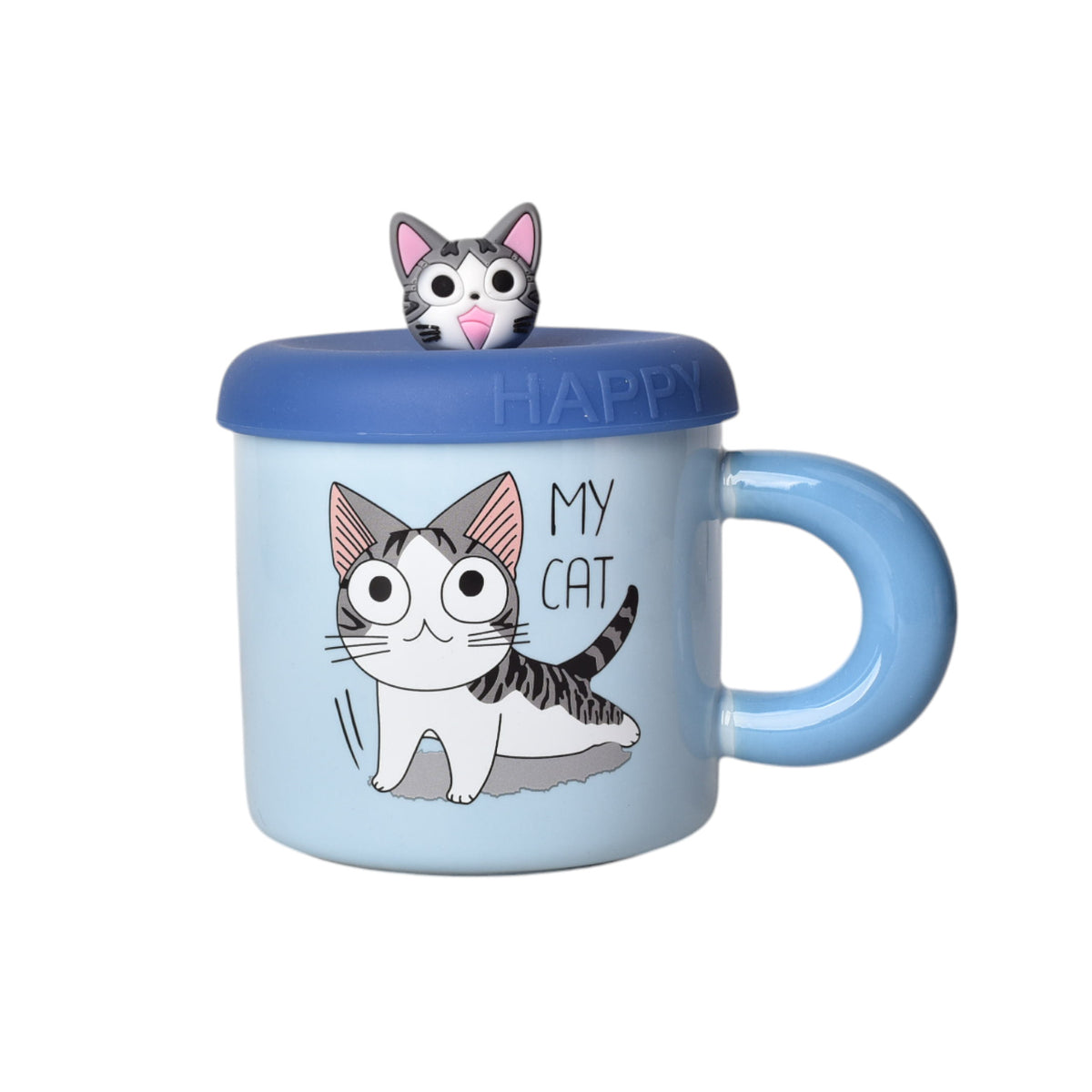 mug pocillo ceramica diseño de gatos con tapa