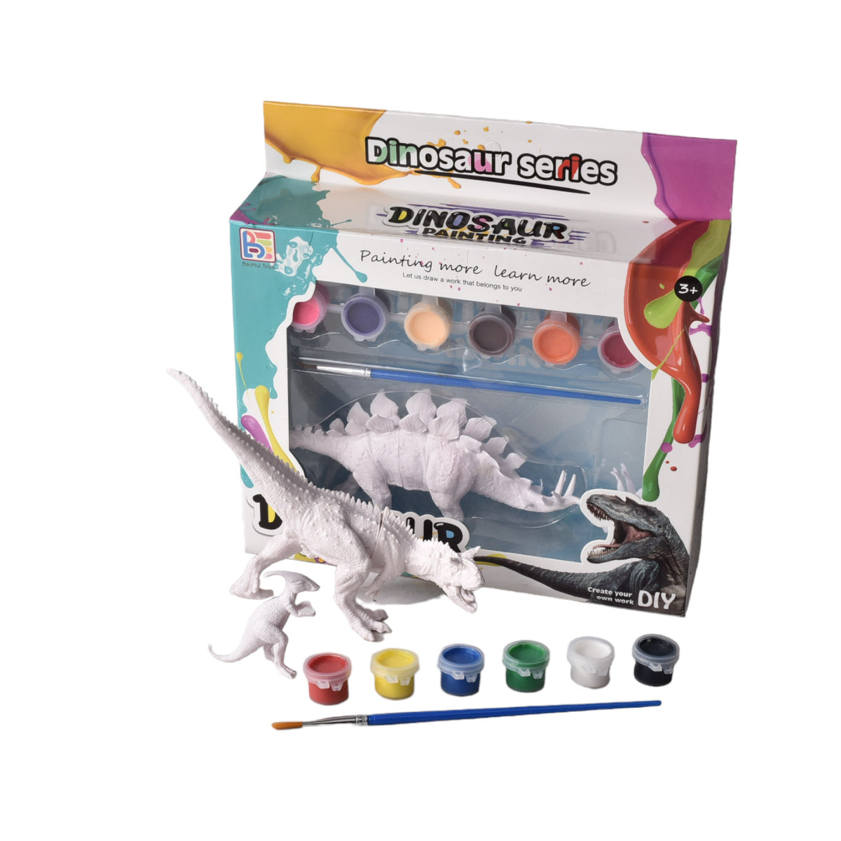 set kit de pintar dinosaurio con temperas