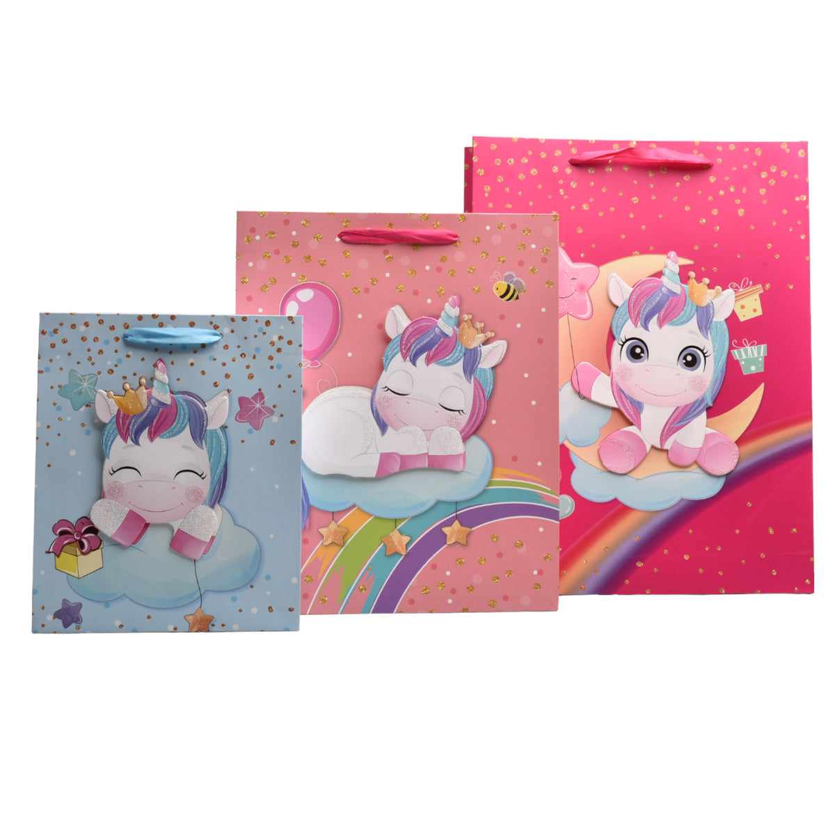 bolsa regalo en papel unicornio tamaño pequeño
