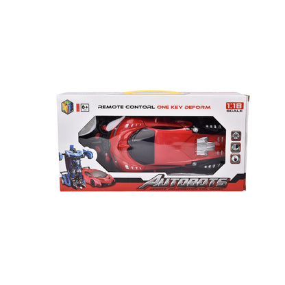 JUGUETE CARRO TRANSFORMABLE CON CONTROL REMOTO DIM:30X16X8