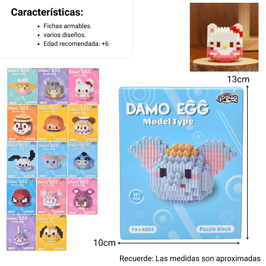 bloques fichas plastica varias formas armable dim:9x4x12