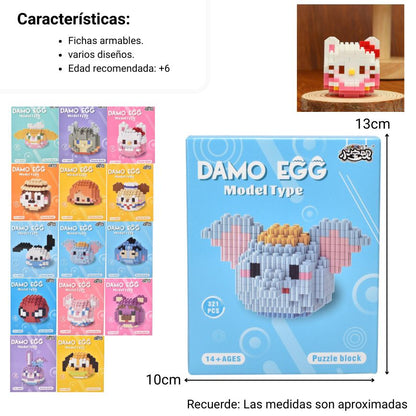 BLOQUES FICHAS PLASTICA VARIAS FORMAS ARMABLE DIM:9X4X12