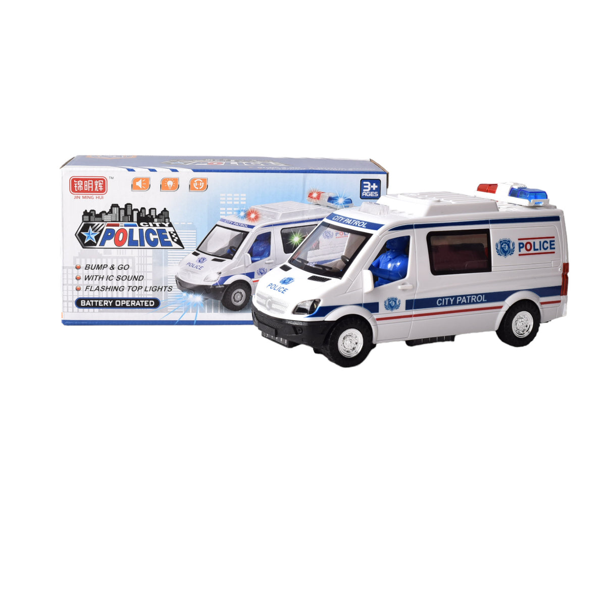 carro para niños policia  con luces sonido y movimiento