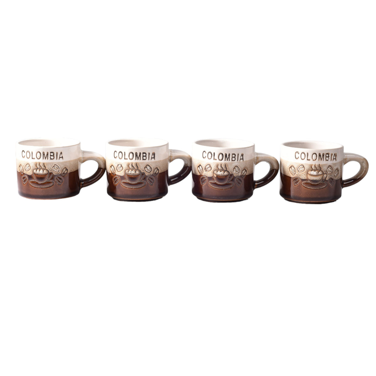 set 4pcs pocillos con base ceramica mediano