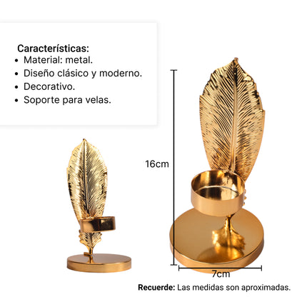 CANDELABRO BASE METALICA PARA VELA DIM: 7X7X15