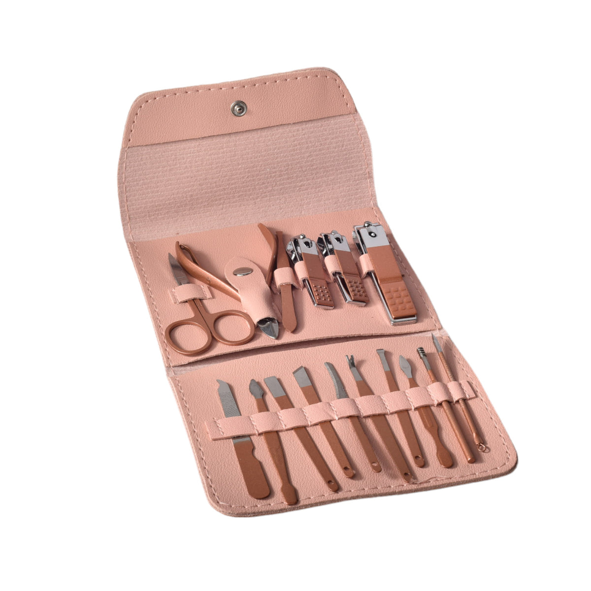 set cortauñas manicure 16 piezas sintetico+acero dim:11x14