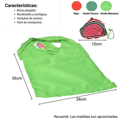 BOLSA REUTILIZABLE PORTATIL POLIESTER PARA COMPRAS VARIOS COLORES