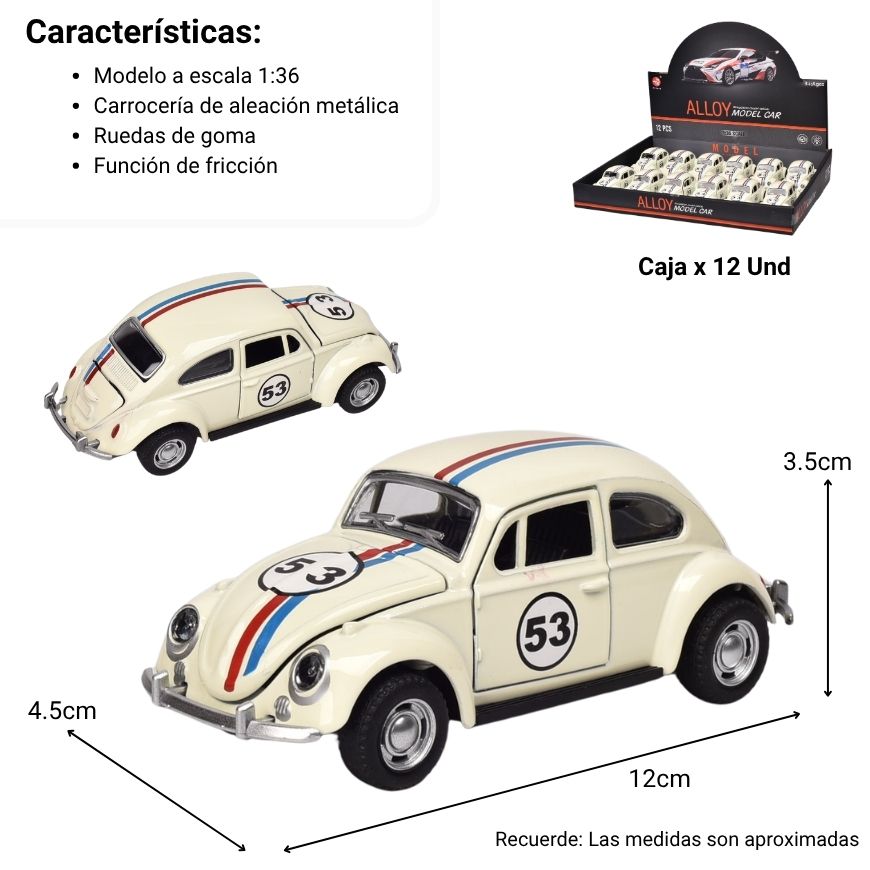 carro coleccionable metalico dim: 12 x 5.5 x 6 cm