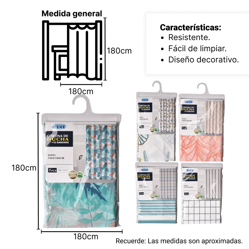 cortina para baño plastica