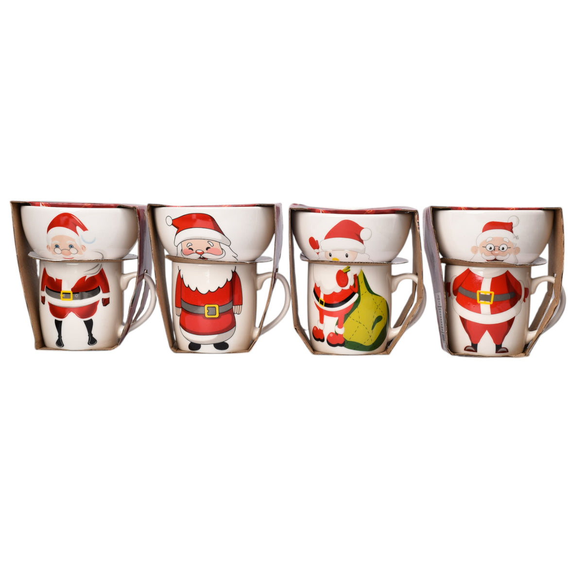 set pocillo navidad con plato ceramica 350ml dim8x8x9