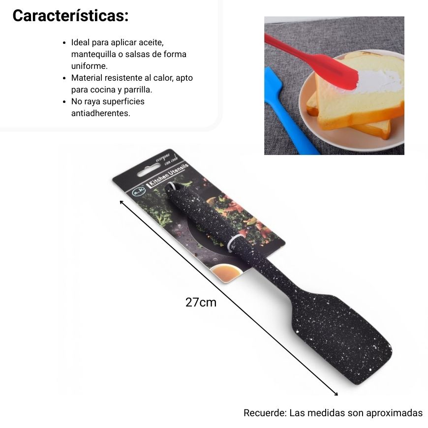 espatula de cocina silicona negro dim:27x5x1