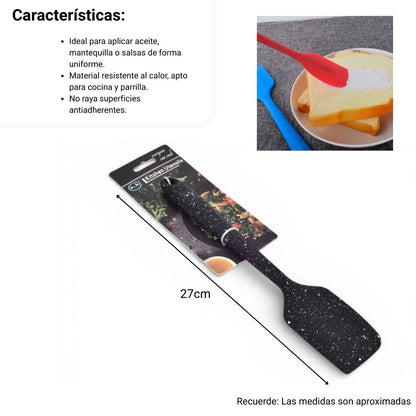 ESPATULA DE COCINA SILICONA NEGRO DIM:27X5X1