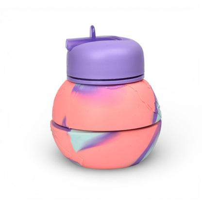 BOTELLA DE AGUA PLEGABLE 550ML SILICONA VARIOS COLORES