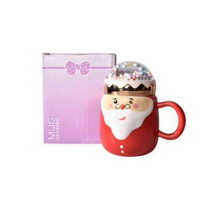 MUG POCILLO CERAMICA DE NAVIDAD CON TAPA
