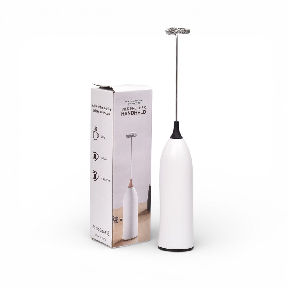 batidor recargable plastico y acero blanco  dim: 4x4x16