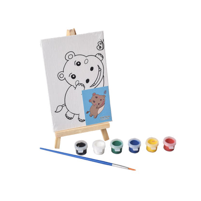 SET LIENZO CON SOPORTE ANIMALES MADERA+FIBRA CON TEMPERAS