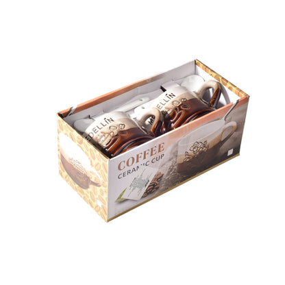 SET 2PCS POCILLOS CON CUCHARAS  CERAMICA DIM:7x7x6