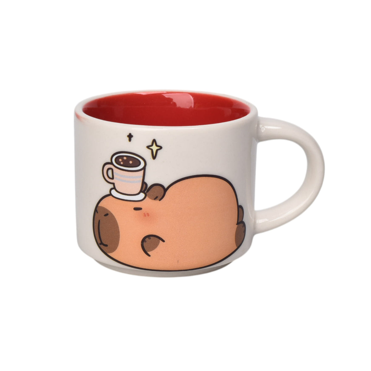 caja de pocillo por 6und ceramica capybara 100ml dim:5x4x4