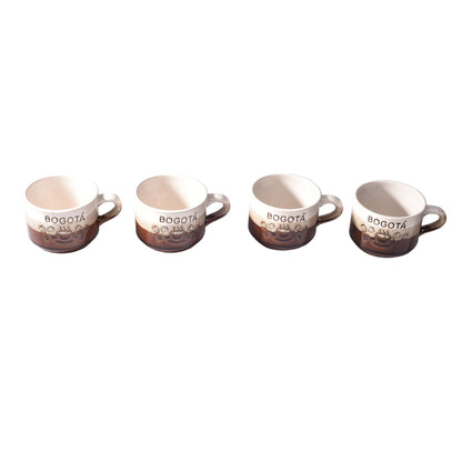 SET 4PCS POCILLOS CON BASE CERAMICA MEDIANO