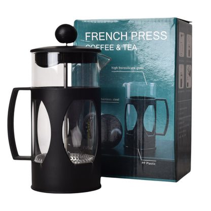 CAFETERA PRENSA FRANCESA PLASTICO Y VIDRIO 600ml DIM:9*9*18