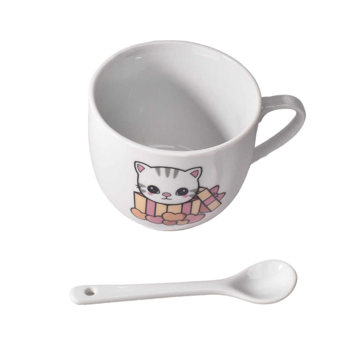pocillo ceramica con cuchara dim: 7x7x6