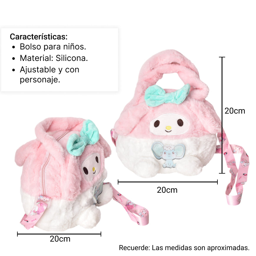 bolso cartera niña de peluche personaje