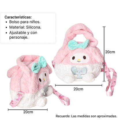 BOLSO CARTERA NIÑA DE PELUCHE PERSONAJE