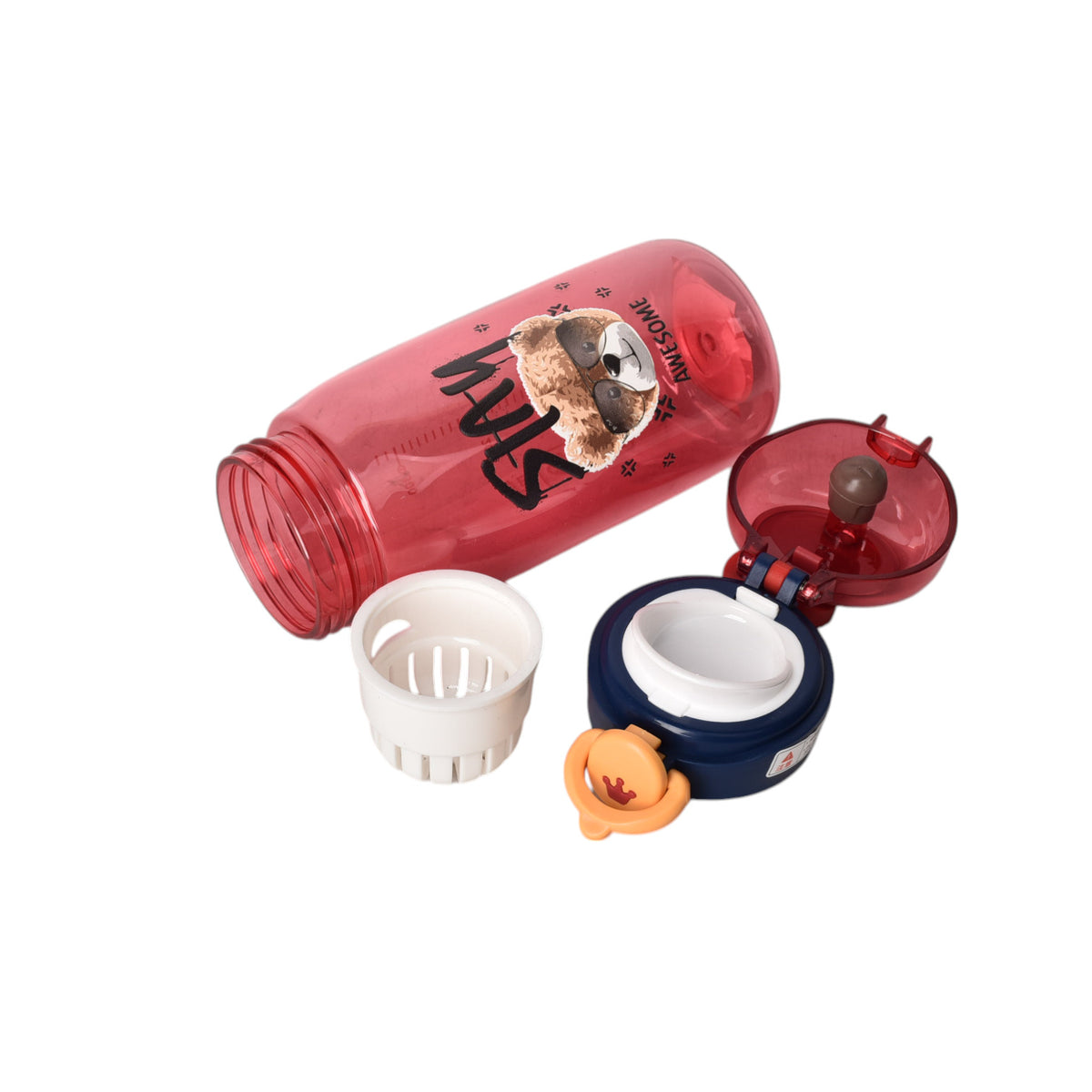 botella de agua 420ml plastico varios colores  dim:17x7x7