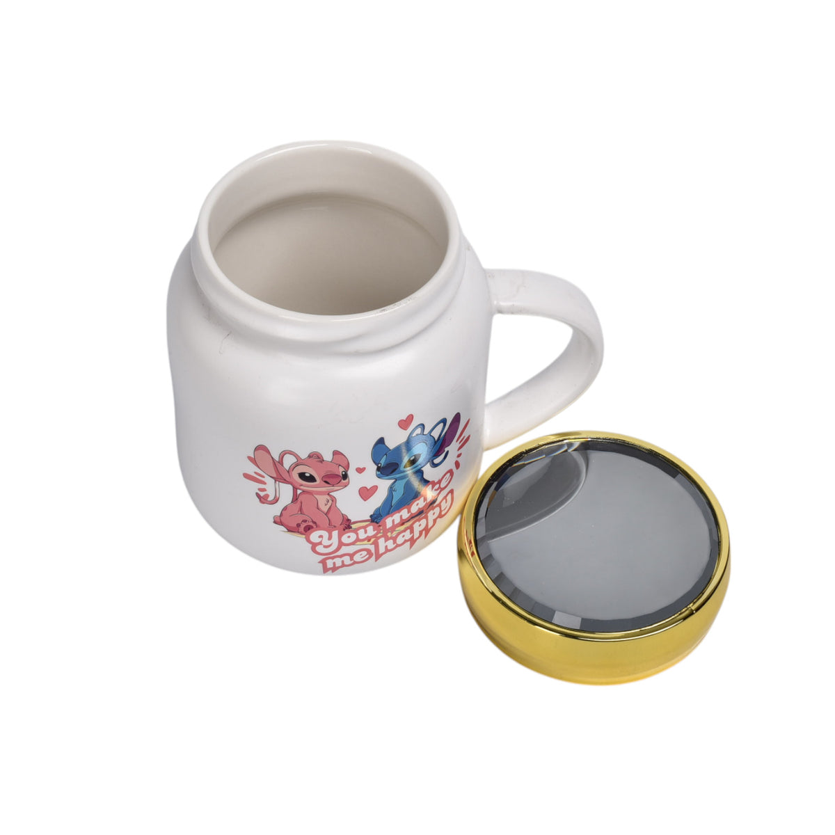 mug pocillo ceramica personaje tapa espejo 420ml