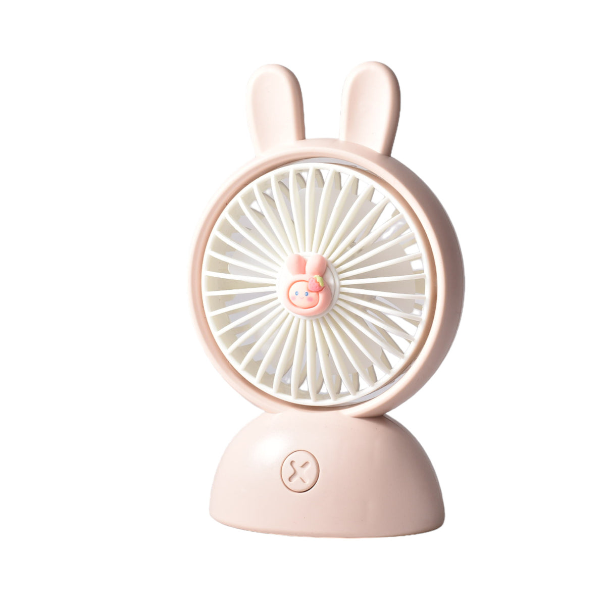 ventilador redondo con orejas recargable plastico con cable