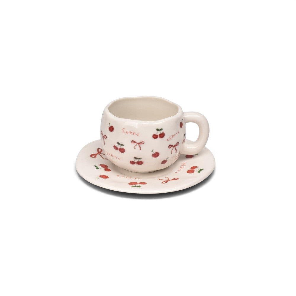 pocillo set con plato 140ml ceramica