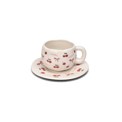 POCILLO SET CON PLATO 140ML CERAMICA