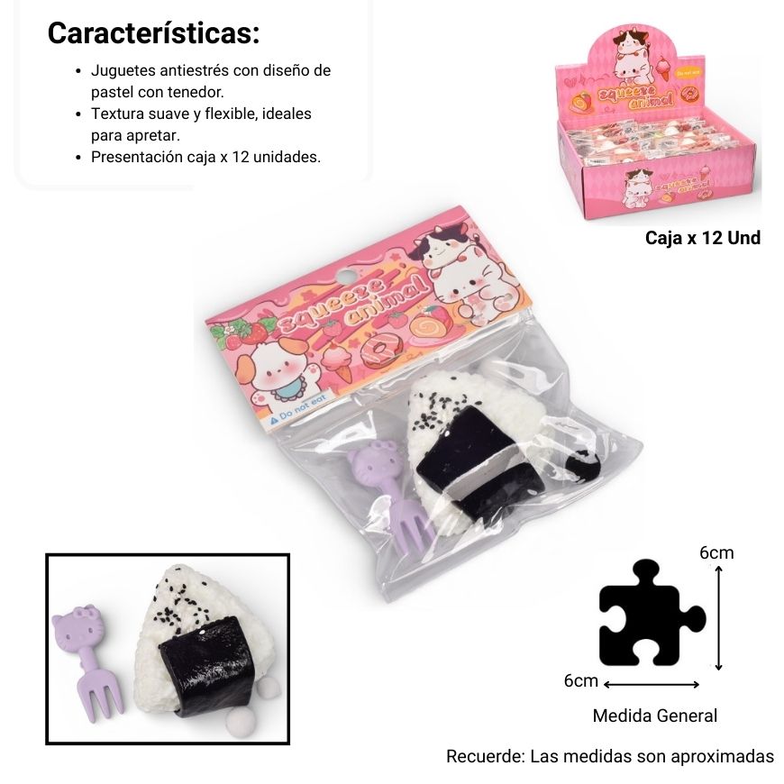 squishy anti estrés  forma de pastel elastico caucho  dim:6x6x3