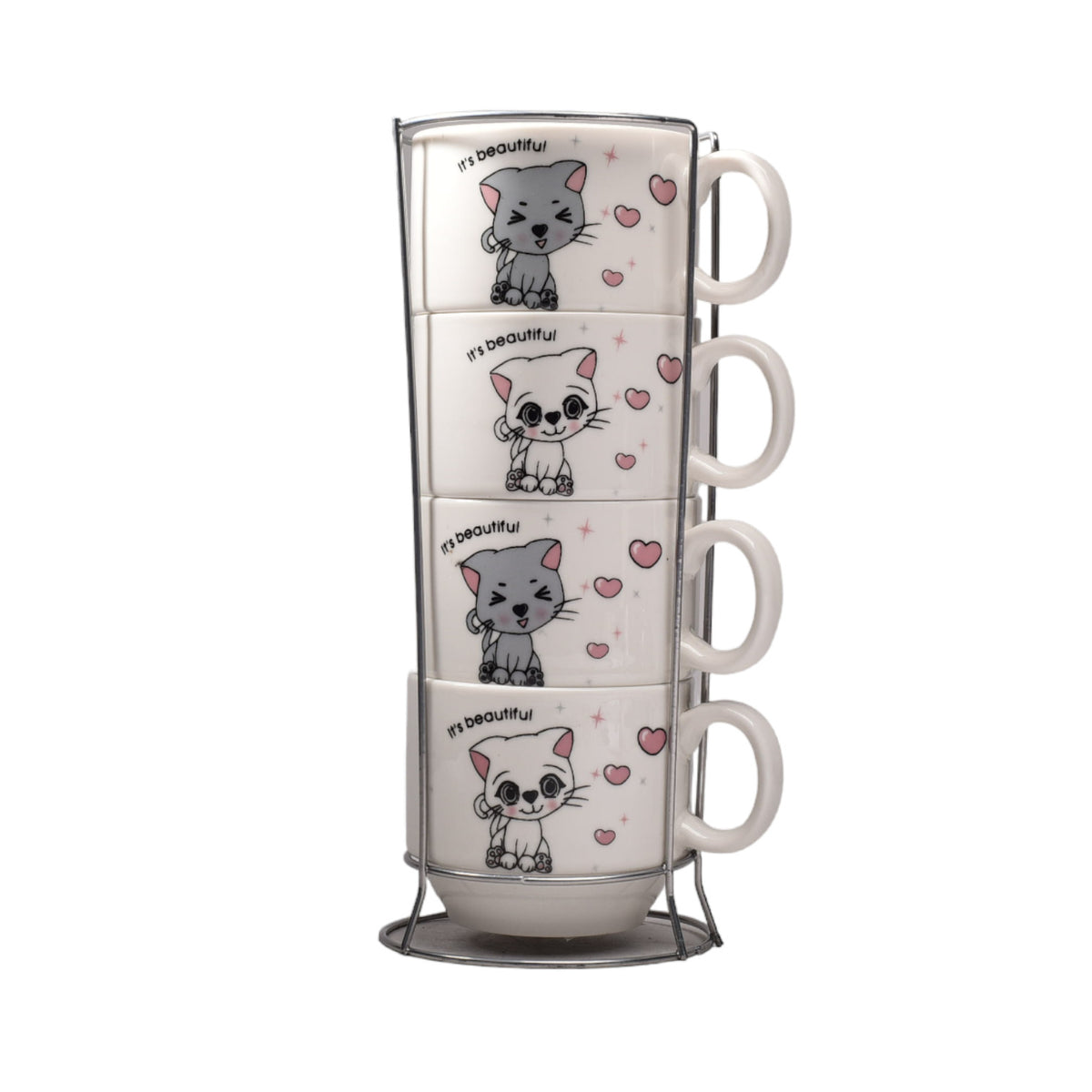 set 4pcs pocillos con base ceramica pequeño
