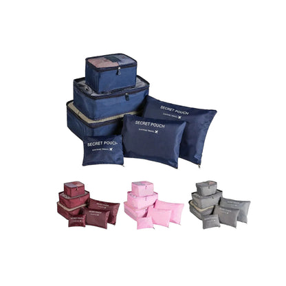 SET ORGANIZADOR DE VIAJE PORTATIL 6 UNIDADES