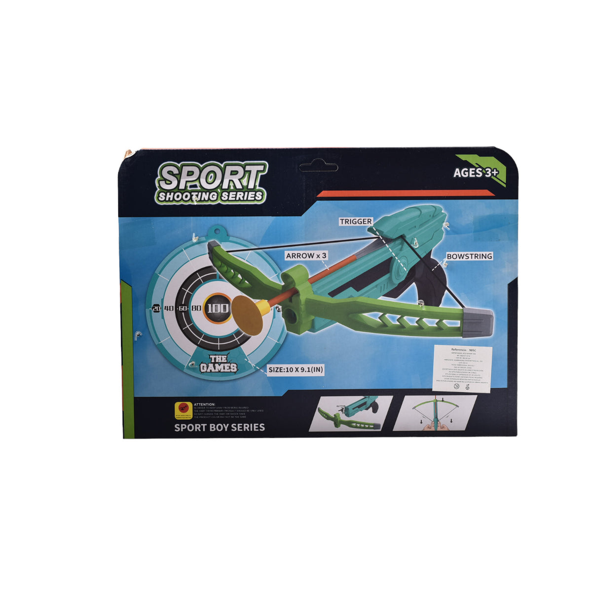pistola set arco y flechas infantil  tiro al blanco(881-23b)