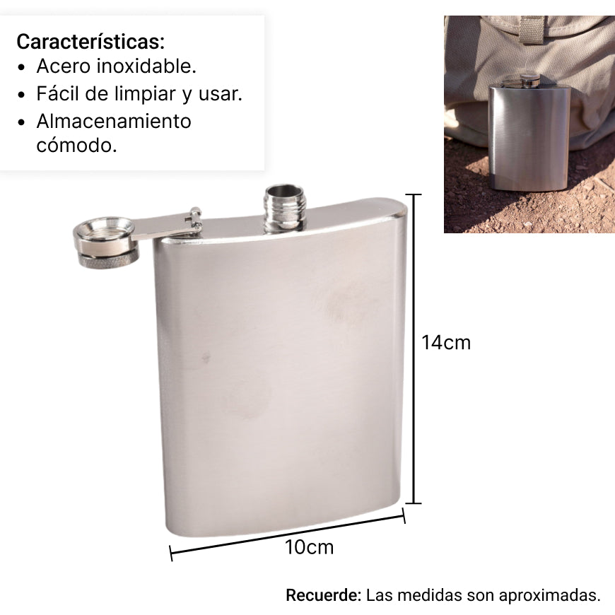 whiskera licorera plateada acero inoxidable