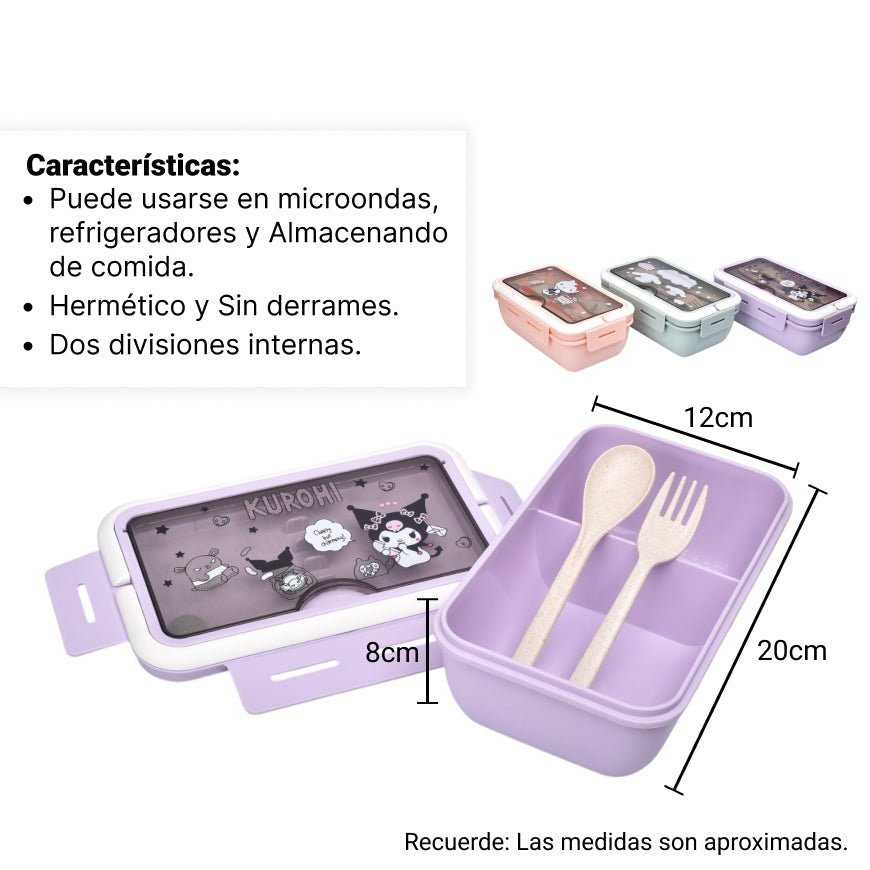 portacomida plastico personaje niños dim:20x12
