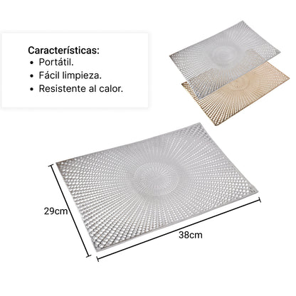 INDIVIDUAL RECTANGULO COMEDOR HOGAR MESA Dim: 45*30