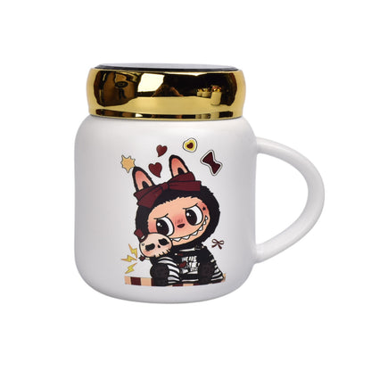 MUG POCILLO CERAMICA PERSONAJE CON TAPA ESPEJO DE 420ML