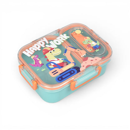 PORTACOMIDA PLASTICO 880ML CON DIVISION Y CUBIERTO DIM:19X14X6