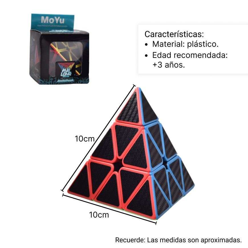 cubo rubik piramide color oscuro plastico